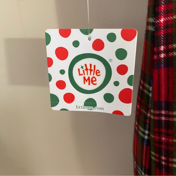 Little Me Plaid Collar Footed Winter Pajama Red Tartan Size 6 Months NWT - Picture 8 of 8